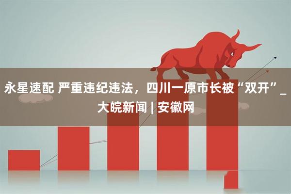 永星速配 严重违纪违法，四川一原市长被“双开”_大皖新闻 | 安徽网