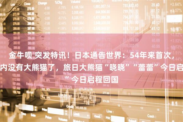 金牛呗 突发特讯！日本通告世界：54年来首次，日本国内没有大熊猫了，旅日大熊猫“晓晓”“蕾蕾”今日启程回国